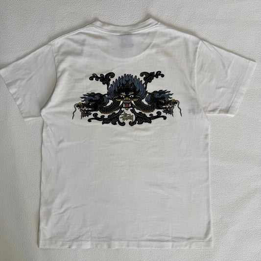 90s Stussy T-Shirt Made in USA Dragon / Tシャツ ドラゴン 紺タグ