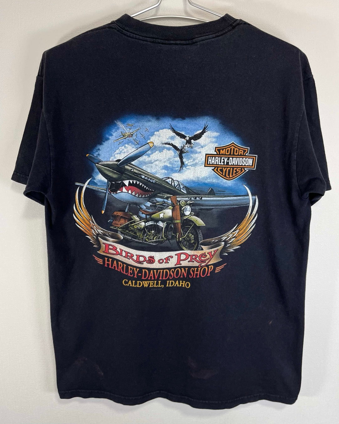 00s Harley-Davidson T-Shirt Made in USA / Tシャツ アメリカ製 フレイム 戦闘機 バイク