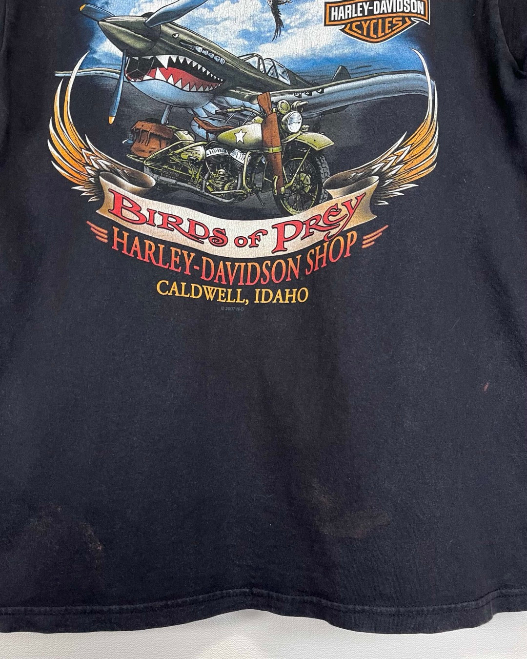 00s Harley-Davidson T-Shirt Made in USA / Tシャツ アメリカ製 フレイム 戦闘機 バイク