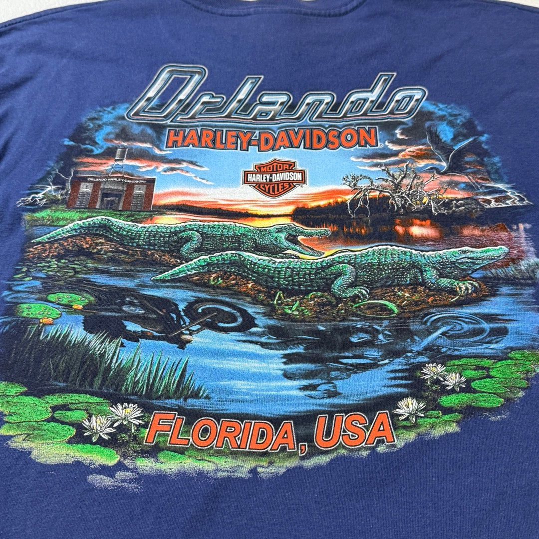 00s Harley Davidson T-Shirt Made in USA Florida 2008  / Tシャツ ワニ アメリカ製