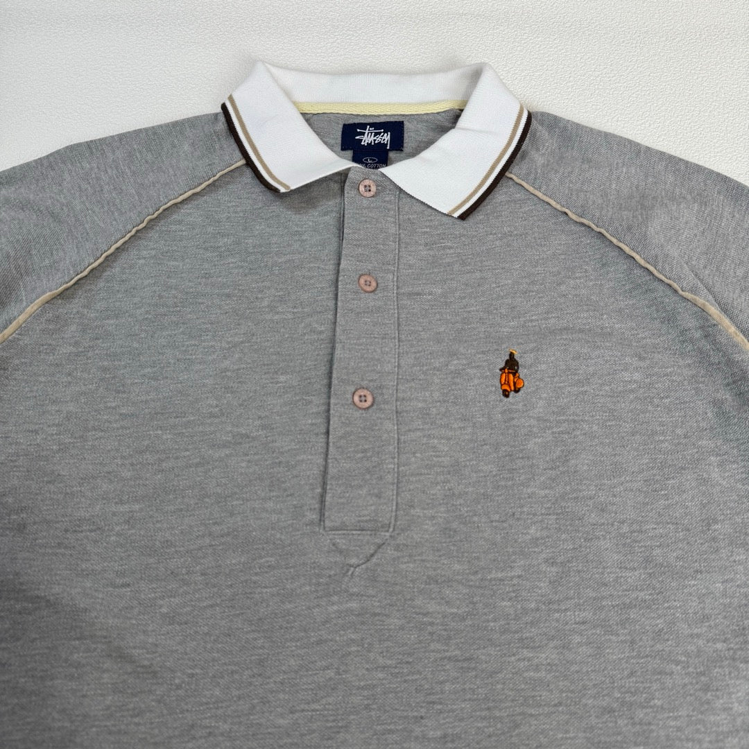90s Stussy Polo-Shirt HONGKONG / ポロシャツ 紺タグ 香港製 ラグラン