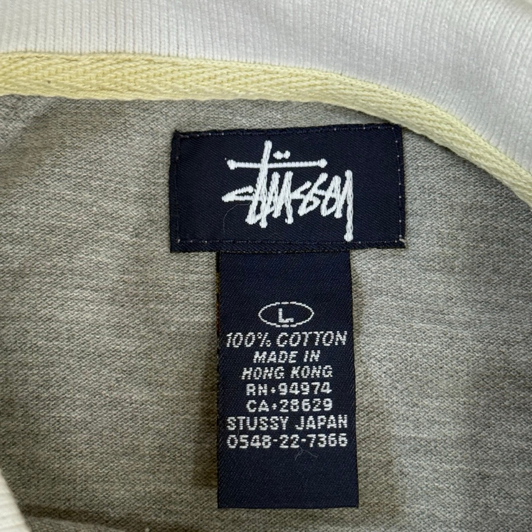 90s Stussy Polo-Shirt HONGKONG / ポロシャツ 紺タグ 香港製 ラグラン