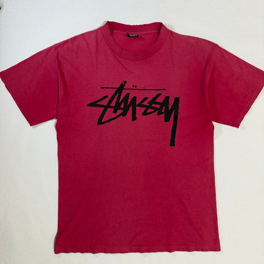 80s Stussy T-Shirt logo surtman / ショーンフォントロゴ Tシャツ サーフマン ダメージ 雰囲気