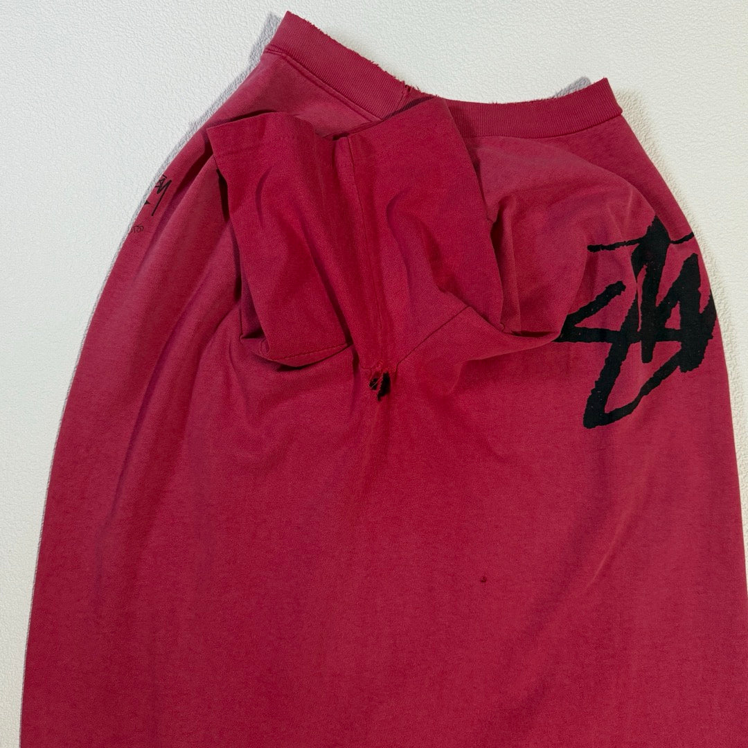 80s Stussy T-Shirt logo surtman / ショーンフォントロゴ Tシャツ サーフマン ダメージ 雰囲気
