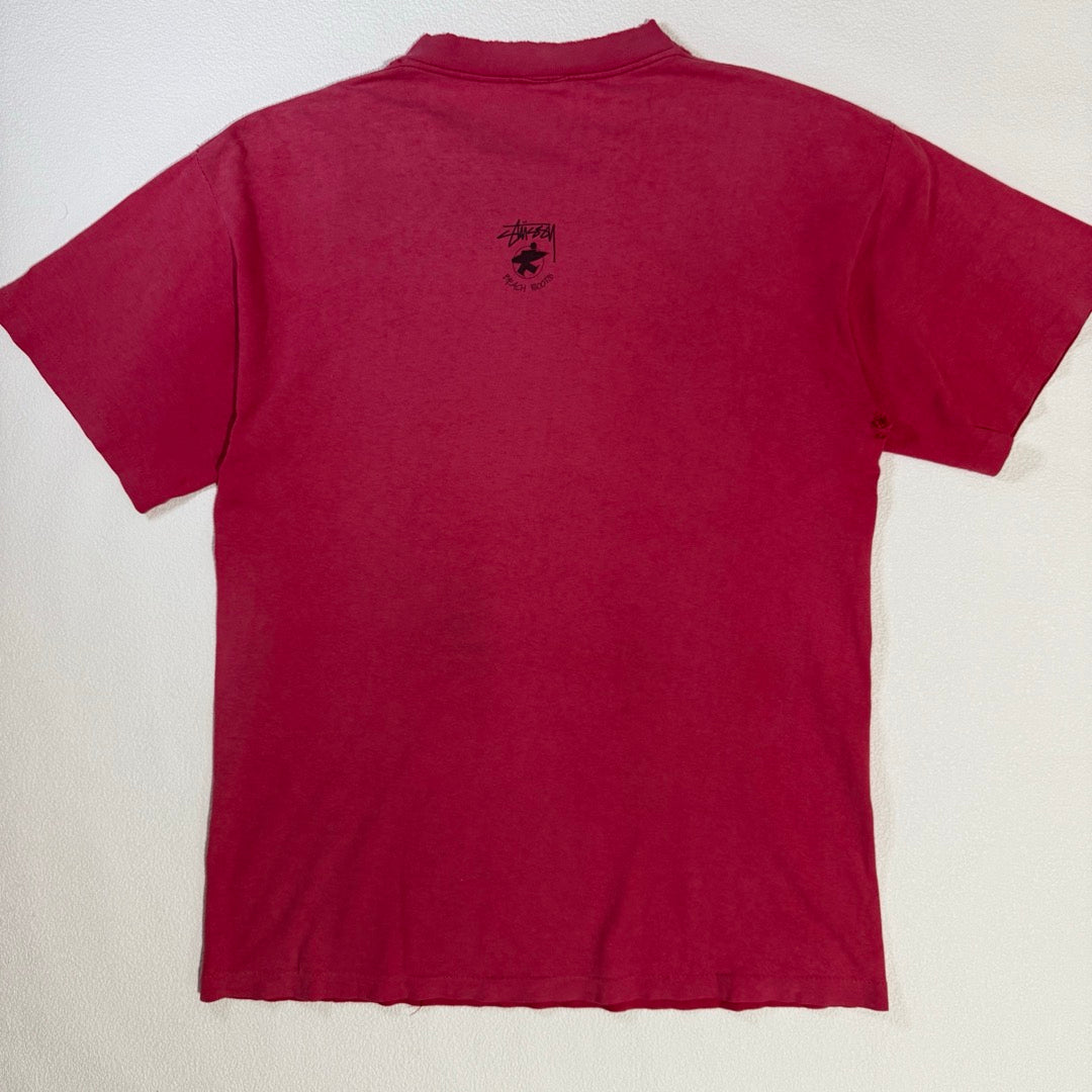 80s Stussy T-Shirt logo surtman / ショーンフォントロゴ Tシャツ サーフマン ダメージ 雰囲気