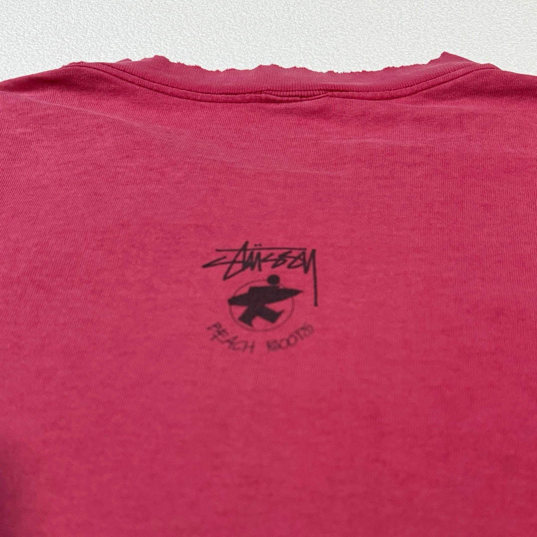 80s Stussy T-Shirt logo surtman / ショーンフォントロゴ Tシャツ サーフマン ダメージ 雰囲気