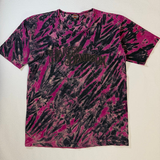 90s Harley-Davidson T-Shirt Pink 1991 / Tシャツ タイダイ 両面プリント