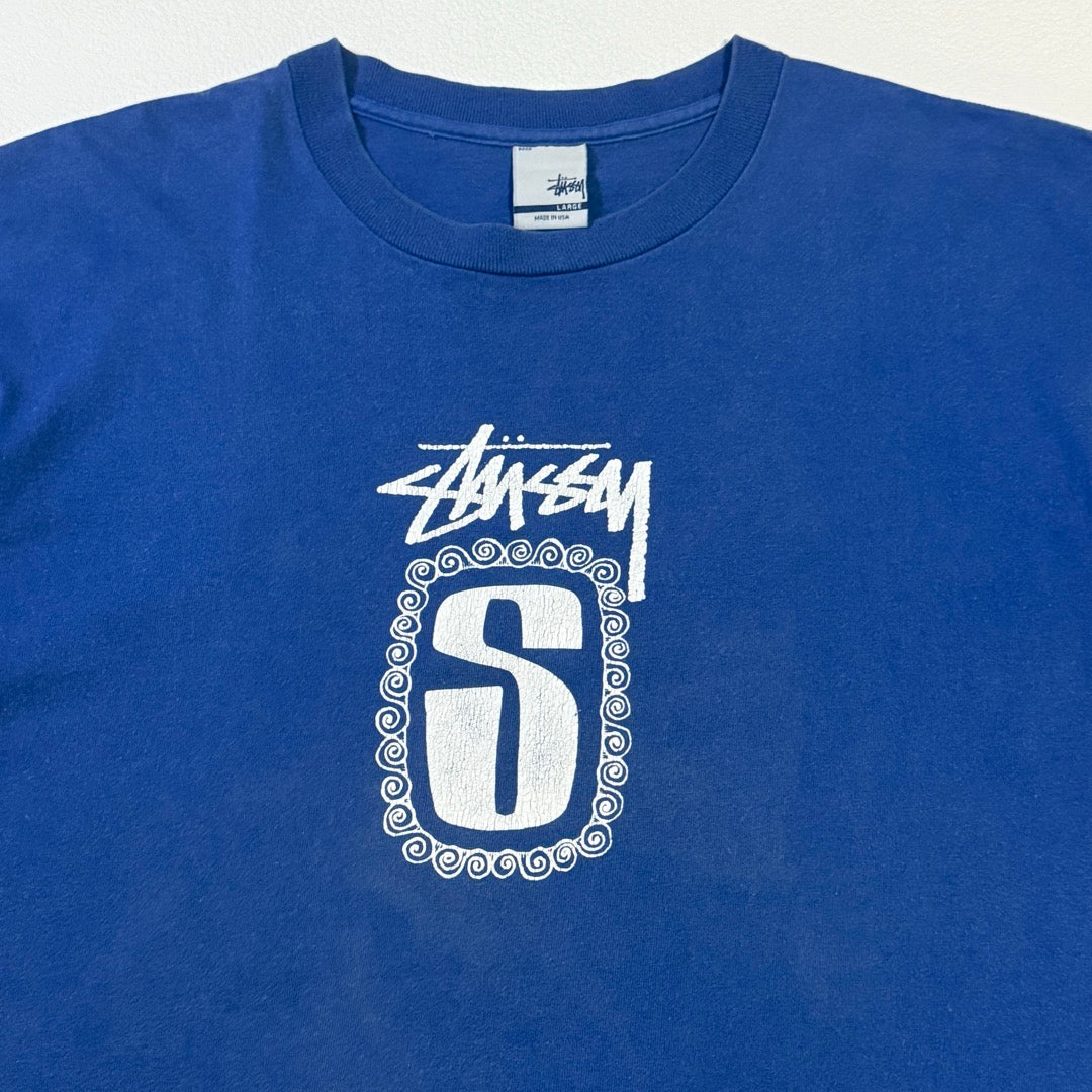 00s Stussy T-Shirt S logo made in USA silver tag / Tシャツ 銀タグ Sロゴ
