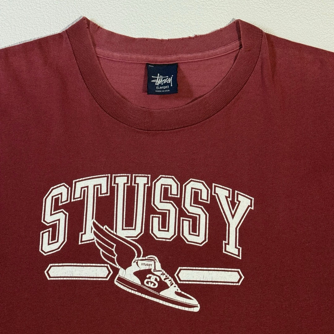 00s Stussy T-Shirt sneaker Design / Tシャツ 紺タグ スニーカー