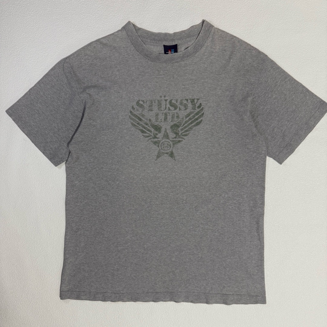 90s Stussy T-Shirt military / 赤青タグ Tシャツ ステンシル ミリタリー