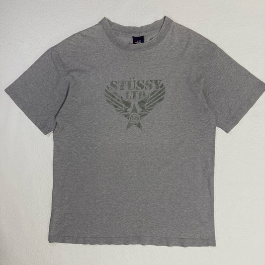90s Stussy T-Shirt military / 赤青タグ Tシャツ ステンシル ミリタリー