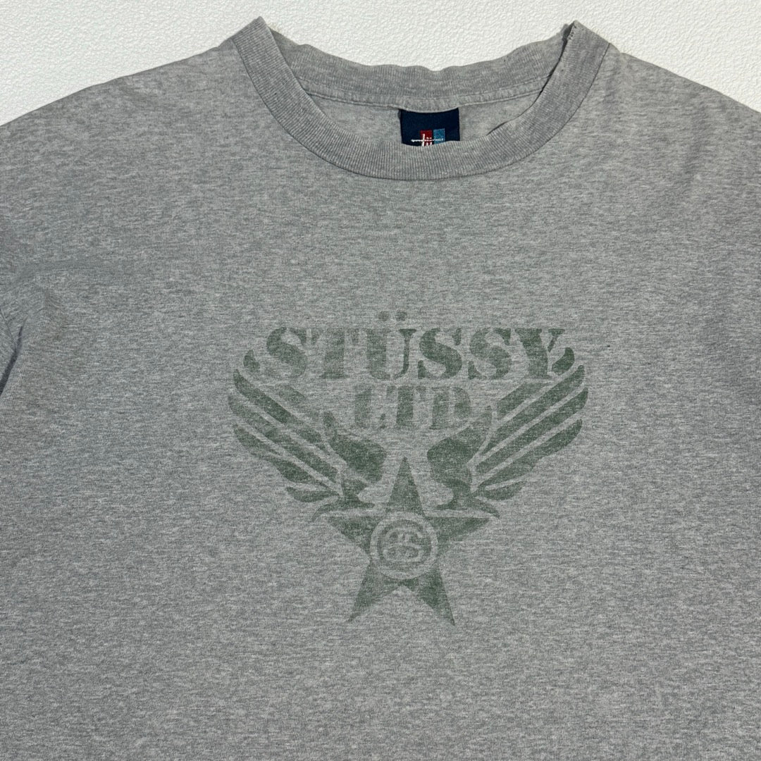 90s Stussy T-Shirt military / 赤青タグ Tシャツ ステンシル ミリタリー