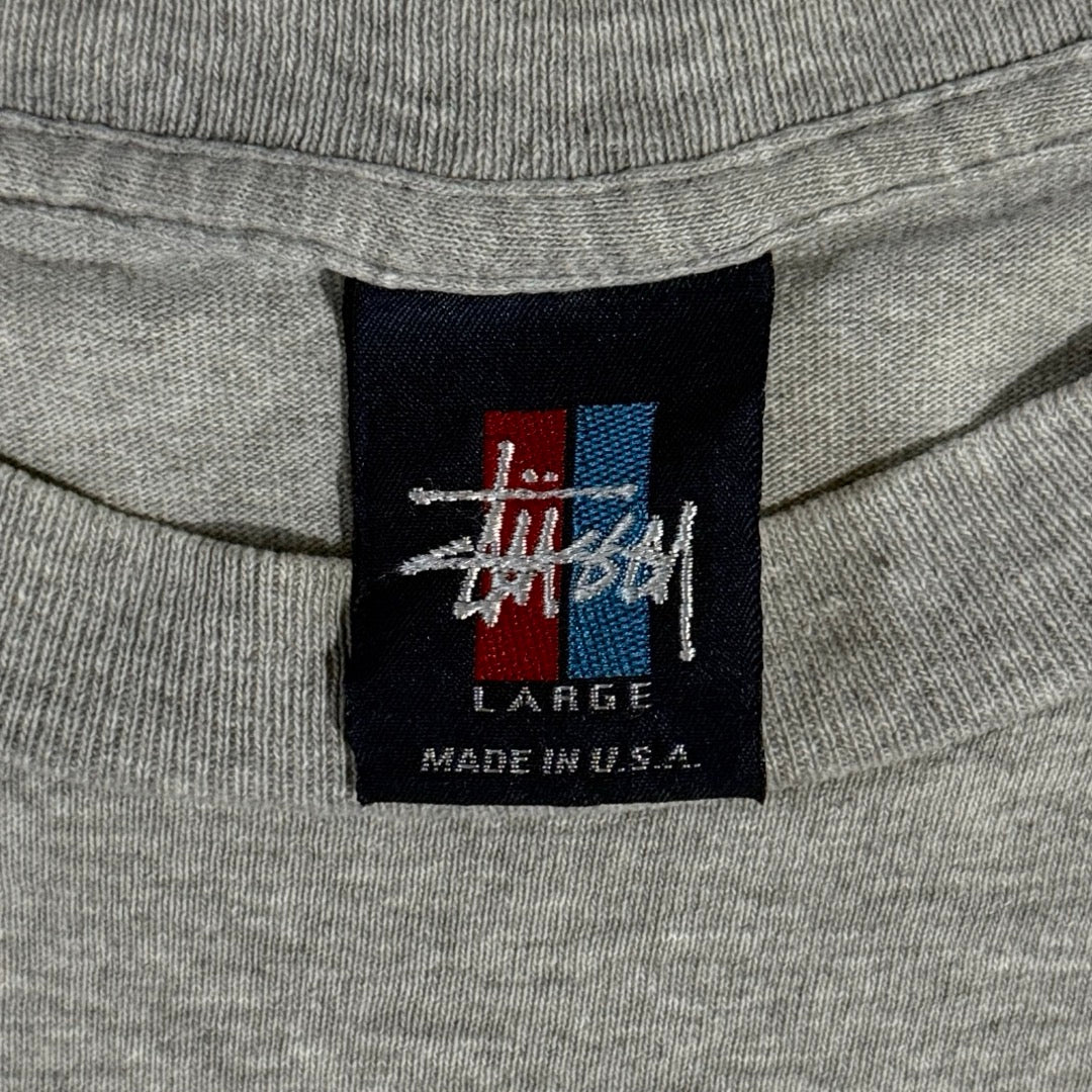 90s Stussy T-Shirt military / 赤青タグ Tシャツ ステンシル ミリタリー