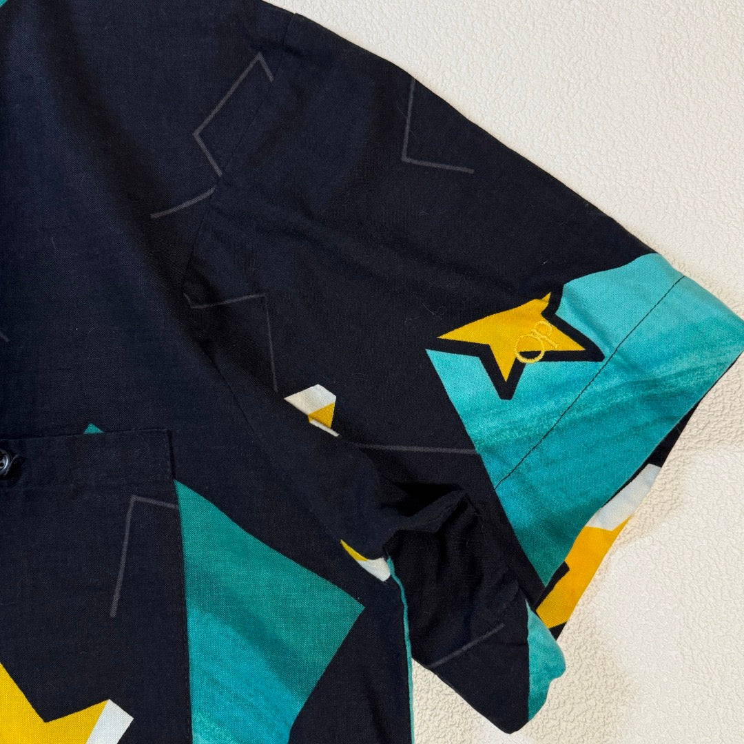 80s-90s Ocean pacific pull over shirt Made in USA / ハーフボタンシャツ 総柄