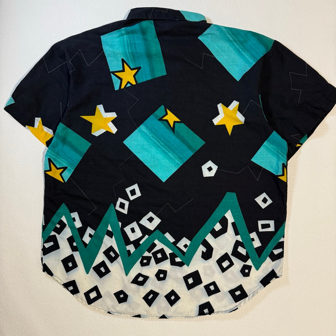 80s-90s Ocean pacific pull over shirt Made in USA / ハーフボタンシャツ 総柄