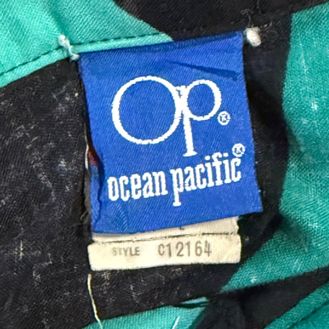 80s-90s Ocean pacific pull over shirt Made in USA / ハーフボタンシャツ 総柄
