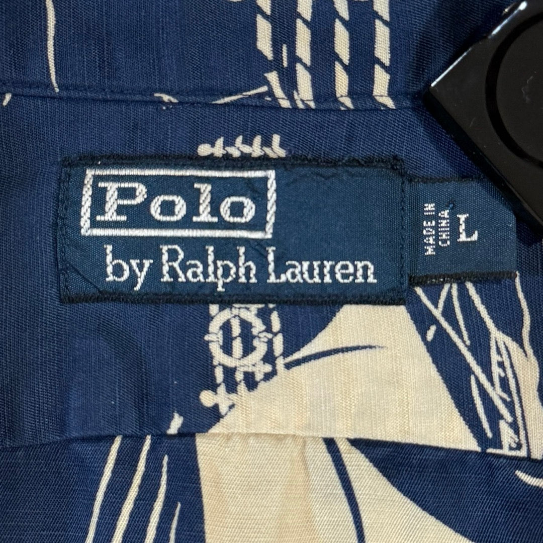 90s Polo RalphLauren Aloha Shirt silk linen / ラルフローレン アロハシャツ シルクリネン