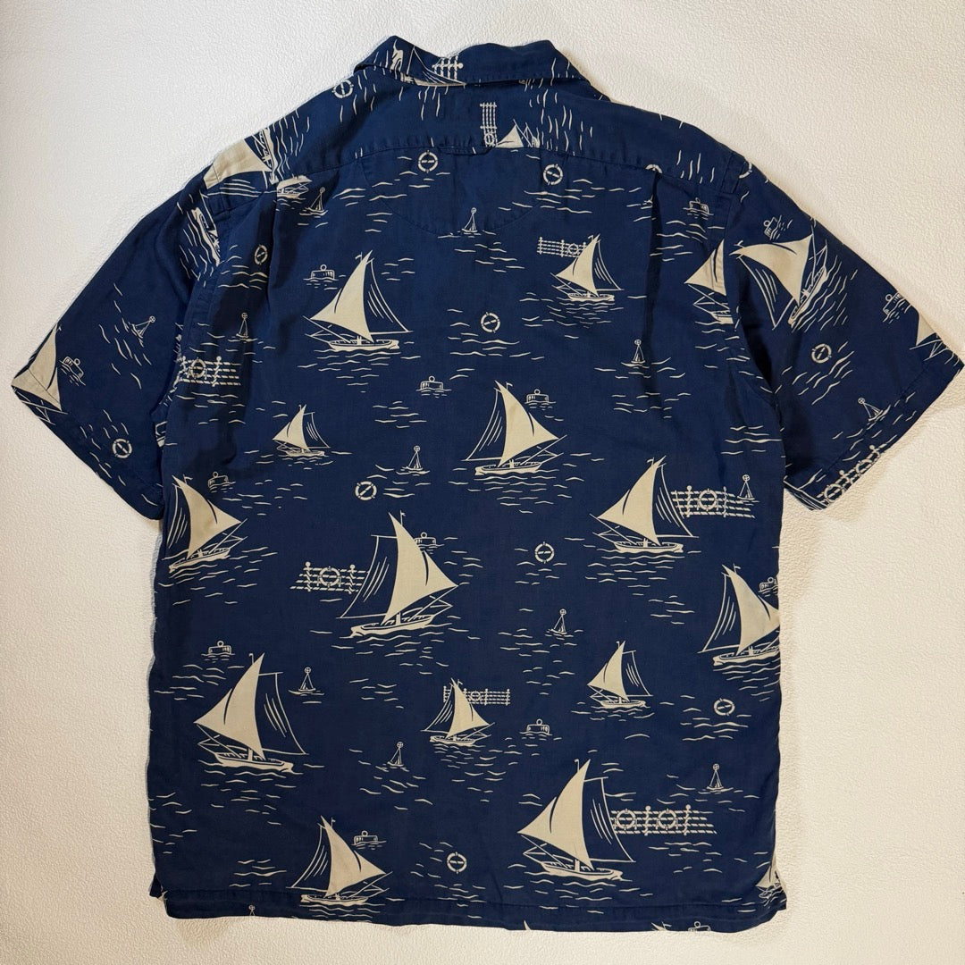 90s Polo RalphLauren Aloha Shirt silk linen / ラルフローレン アロハシャツ シルクリネン