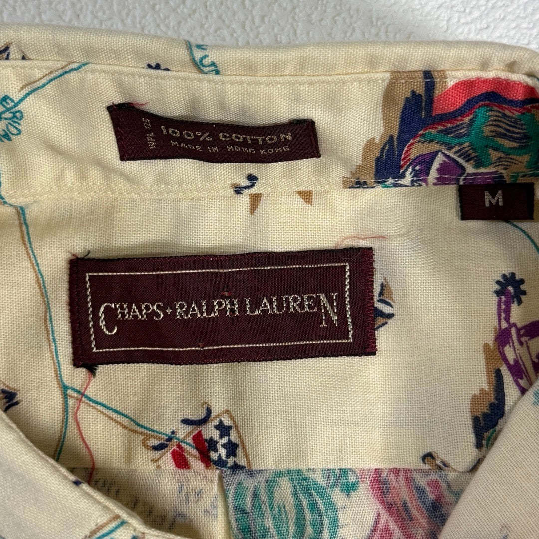70s Chaps RalphLauren Long sleeve Shirt Made in HongKong /  長袖シャツ 総柄