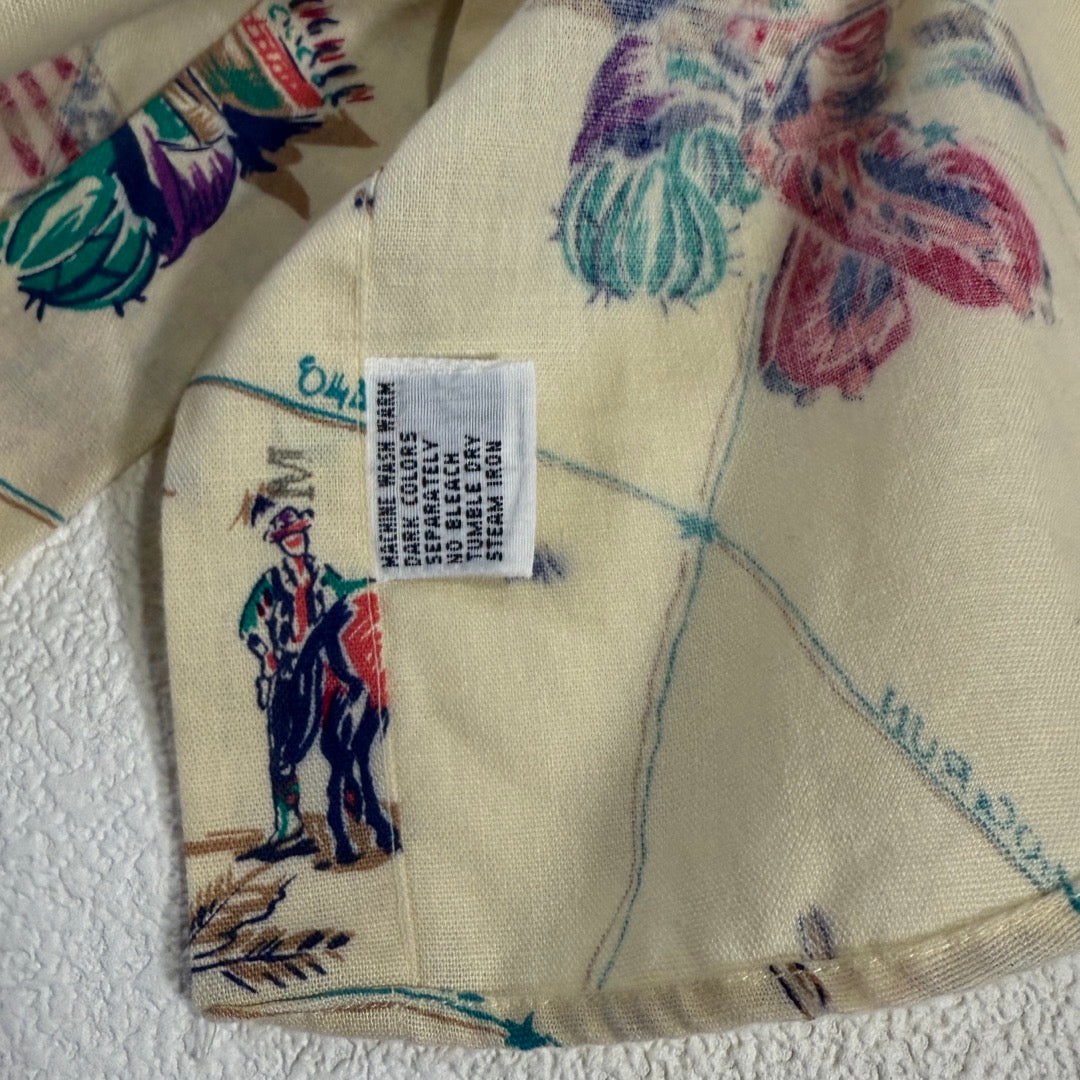 70s Chaps RalphLauren Long sleeve Shirt Made in HongKong /  長袖シャツ 総柄