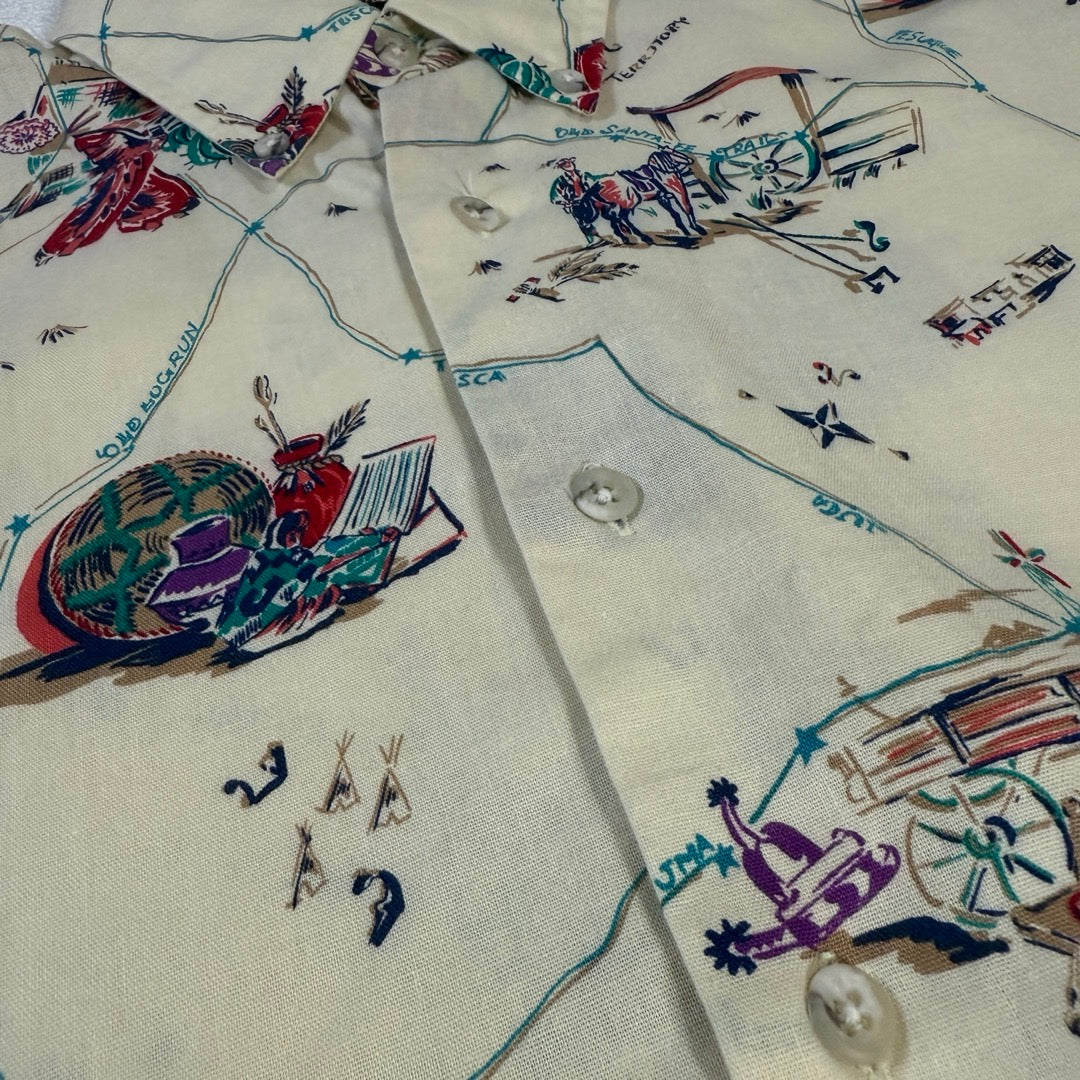 70s Chaps RalphLauren Long sleeve Shirt Made in HongKong /  長袖シャツ 総柄