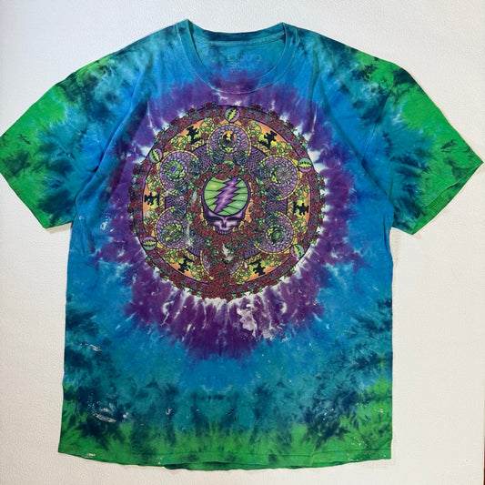 00s Greatful Dead T-Shirt Liquid Blue 2000 BORO tie-dye / Tシャツ グレイトフル・デッド タイダイ