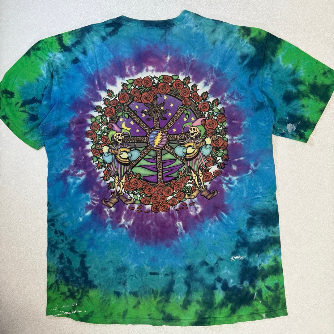 00s Greatful Dead T-Shirt Liquid Blue 2000 BORO tie-dye / Tシャツ グレイトフル・デッド タイダイ