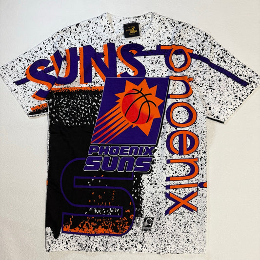 90s Phoenix Suns T-Shirt Magic johnson Made in USA / Tシャツ フェニックスサンズ マジックジョンソン アメリカ製 総柄