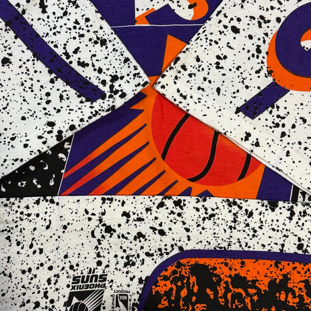 90s Phoenix Suns T-Shirt Magic johnson Made in USA / Tシャツ フェニックスサンズ マジックジョンソン アメリカ製 総柄