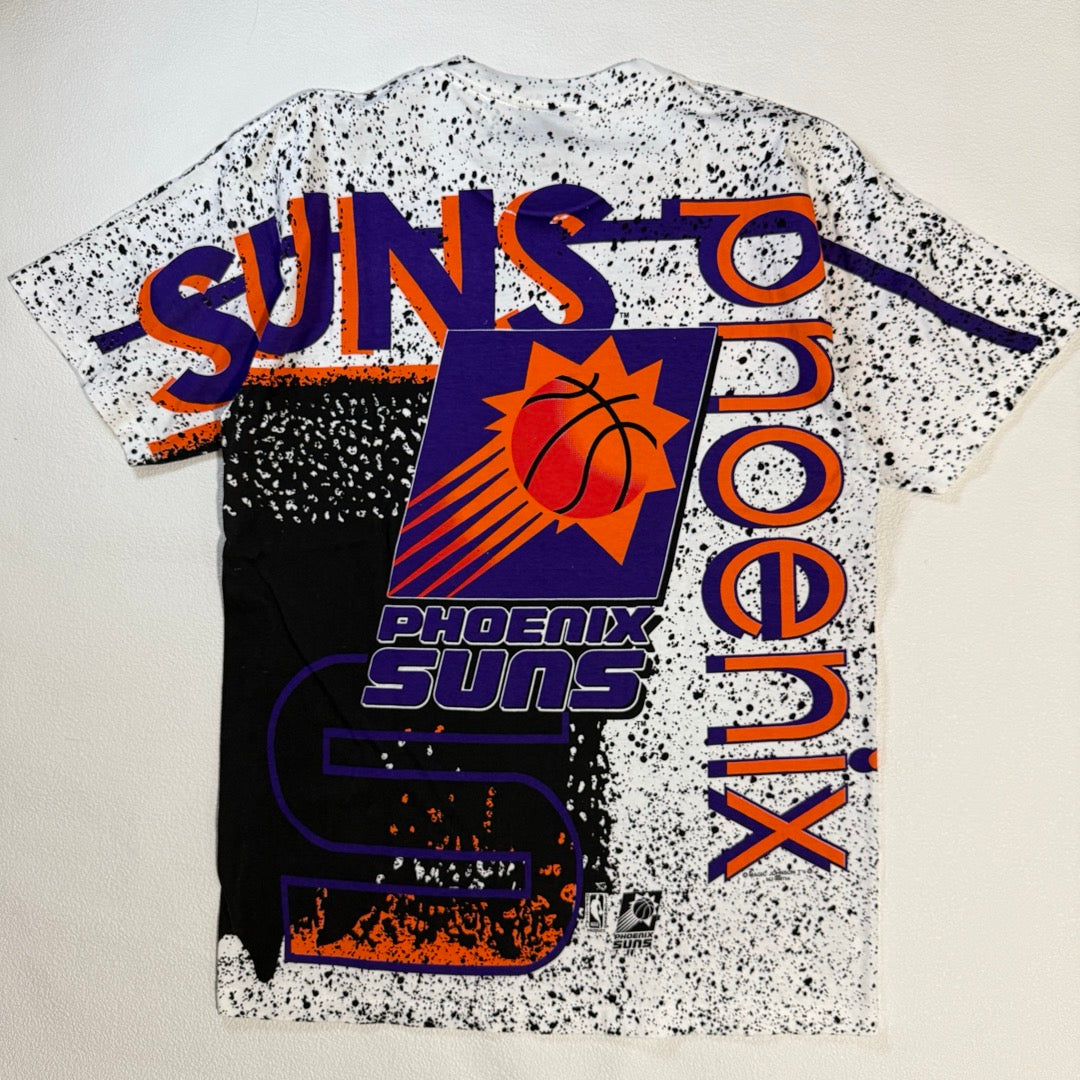 90s Phoenix Suns T-Shirt Magic johnson Made in USA / Tシャツ フェニックスサンズ マジックジョンソン アメリカ製 総柄