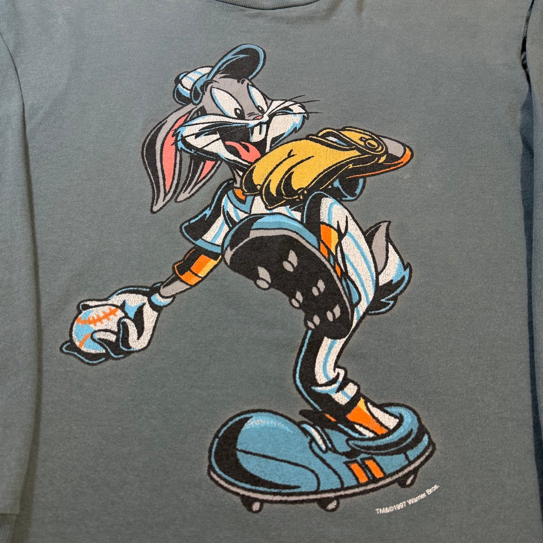 90s Looney Tunes Bugs Bunny  Long Sleeve T-Shirt 1997 baseball / バックスバニー 長袖Tシャツ 野球 ベースボール