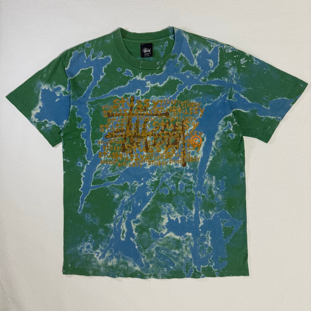 00s Stussy T-Shirt Made in USA tie-dye Green / Tシャツ アメリカ製 タイダイ グリーン