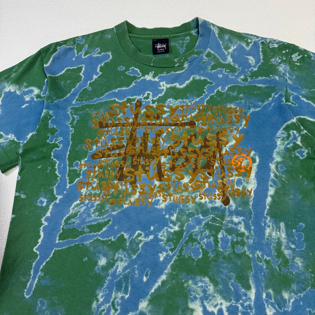 00s Stussy T-Shirt Made in USA tie-dye Green / Tシャツ アメリカ製 タイダイ グリーン