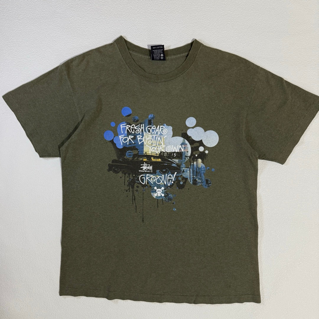 00s Stussy T-Shirt car graphic Made in USA / Tシャツ 紺タグ アメリカ製 カーグラフィック
