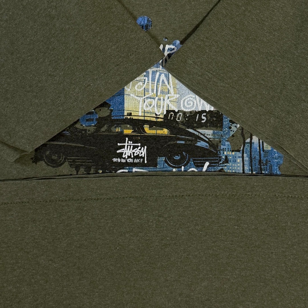 00s Stussy T-Shirt car graphic Made in USA / Tシャツ 紺タグ アメリカ製 カーグラフィック