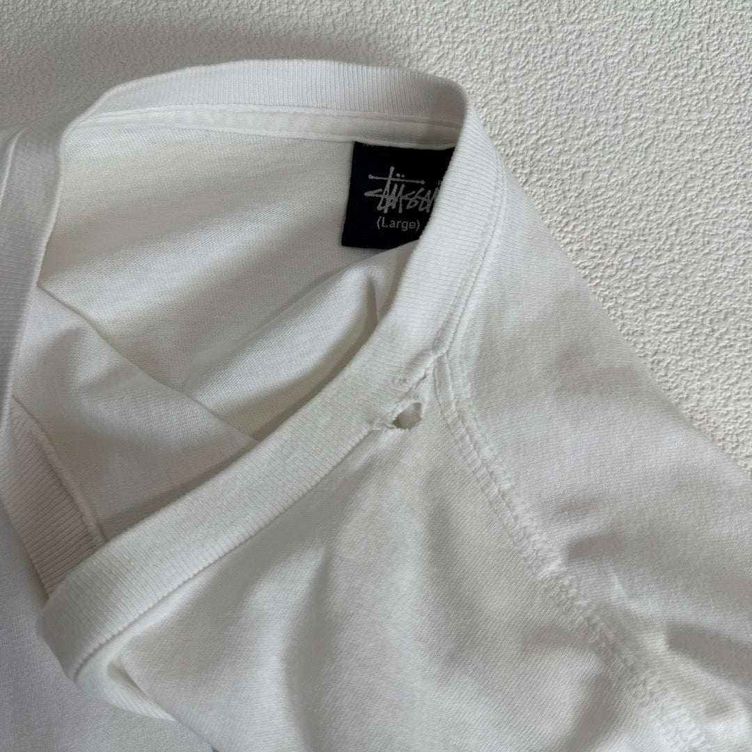 00s Stussy T-Shirt Made in Mexico Biker  / Tシャツ 紺タグ バイカー
