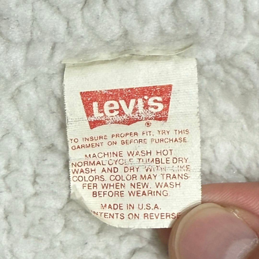 80s Levi's 70609-0253 chemical-washed black denim boa jacket Made in USA / リーバイス ケミカルブラック ボアジャケット シェルパ アメリカ製