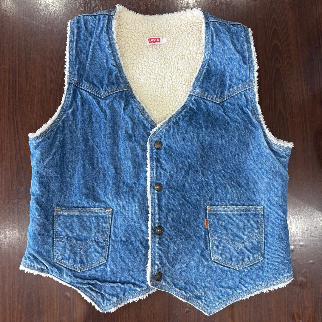 80s Levi’s 60606 boa Denim Vest Made in USA / リーバイス ボアデニムベスト ジレ