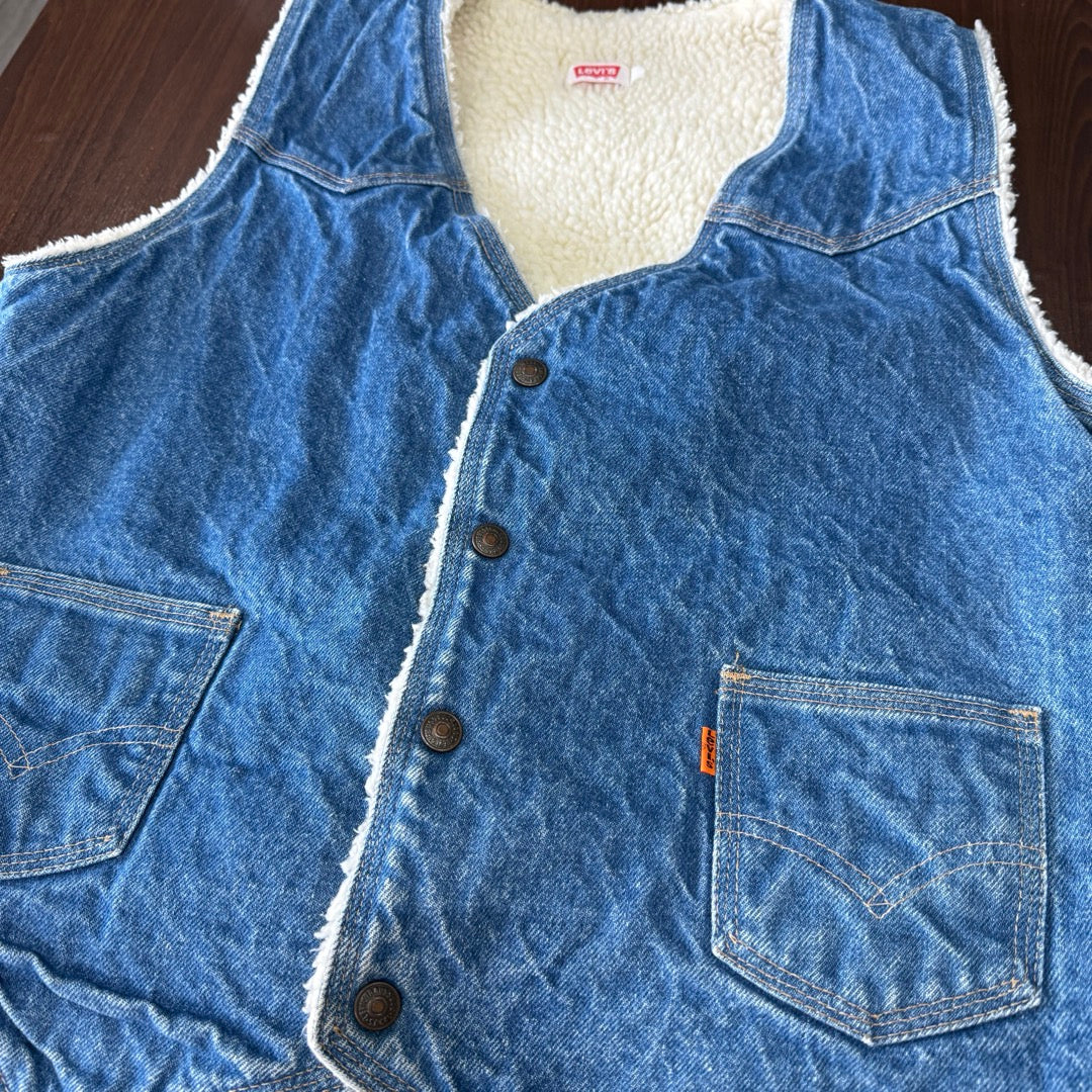 80s Levi’s 60606 boa Denim Vest Made in USA / リーバイス ボアデニムベスト ジレ