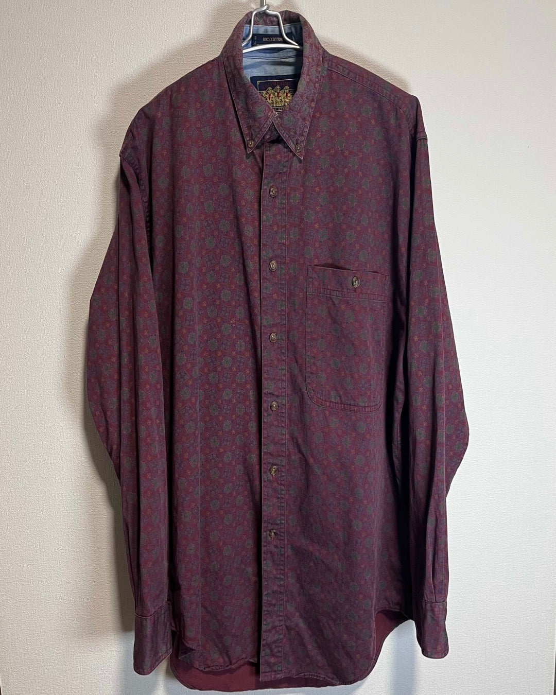 80s-90s CHAPS Long sleeve Shirt Ralph Lauren Made in USA / チャップス ラルフローレン ペイズリーシャツ  アメリカ製 兵隊タグ