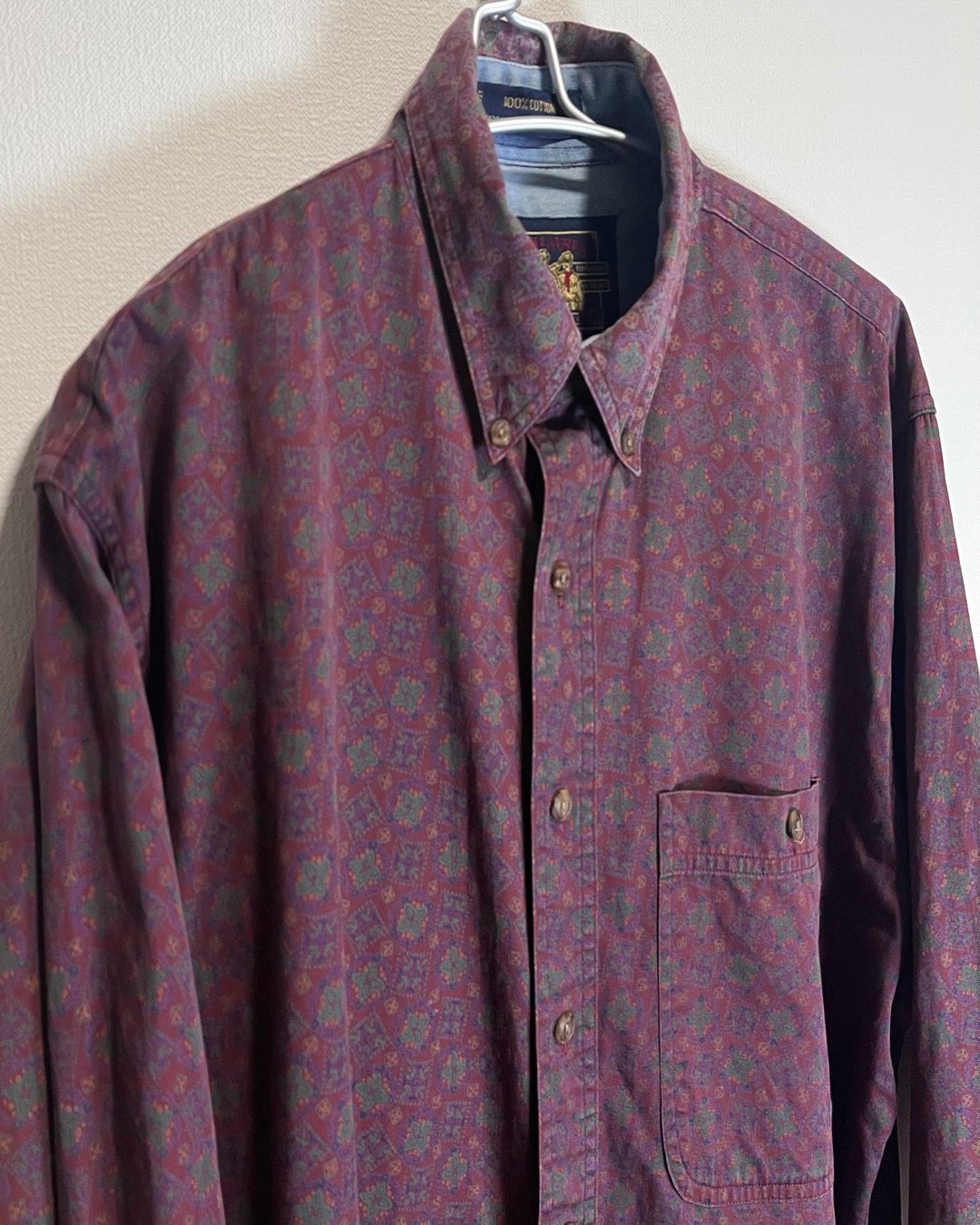 80s-90s CHAPS Long sleeve Shirt Ralph Lauren Made in USA / チャップス ラルフローレン ペイズリーシャツ  アメリカ製 兵隊タグ