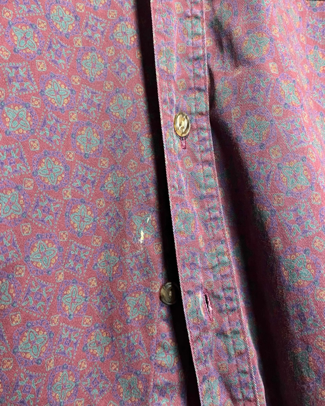 80s-90s CHAPS Long sleeve Shirt Ralph Lauren Made in USA / チャップス ラルフローレン ペイズリーシャツ  アメリカ製 兵隊タグ