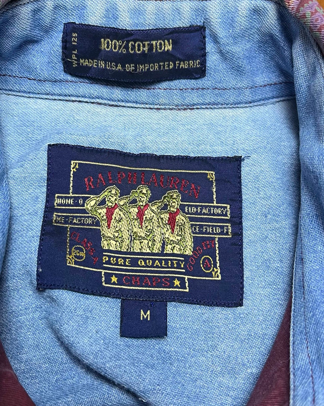80s-90s CHAPS Long sleeve Shirt Ralph Lauren Made in USA / チャップス ラルフローレン ペイズリーシャツ  アメリカ製 兵隊タグ