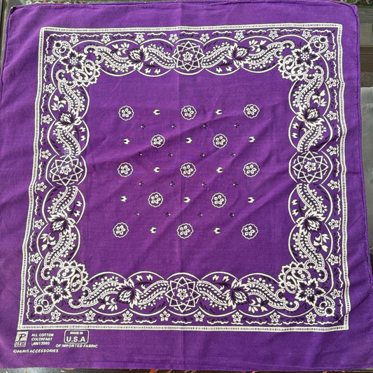 80s PARIS Bandanna Purple / パリス バンダナ ペイズリー　アメリカ製