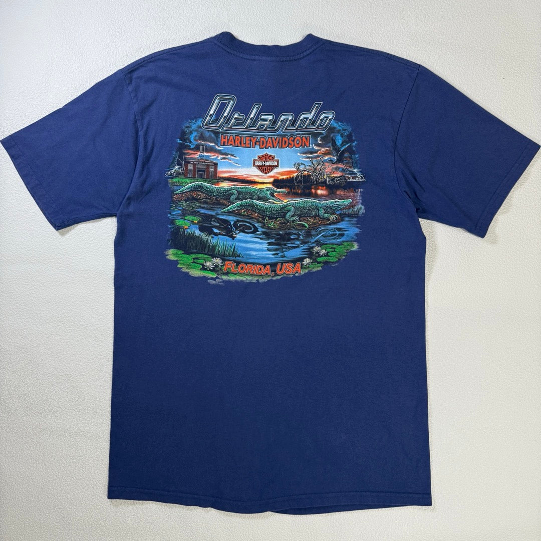 00s Harley Davidson T-Shirt Made in USA Florida 2008  / Tシャツ ワニ　アメリカ製