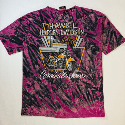 90s Harley-Davidson T-Shirt Pink 1991 / Tシャツ　タイダイ　両面プリント
