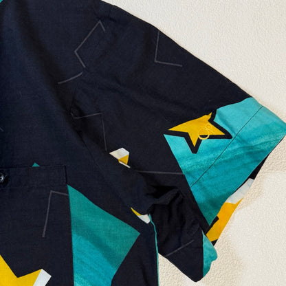 80s-90s Ocean pacific pull over shirt Made in USA / ハーフボタンシャツ　総柄
