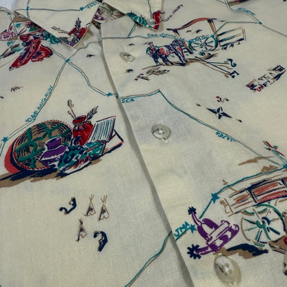 70s Chaps RalphLauren Long sleeve Shirt Made in HongKong /  長袖シャツ　総柄