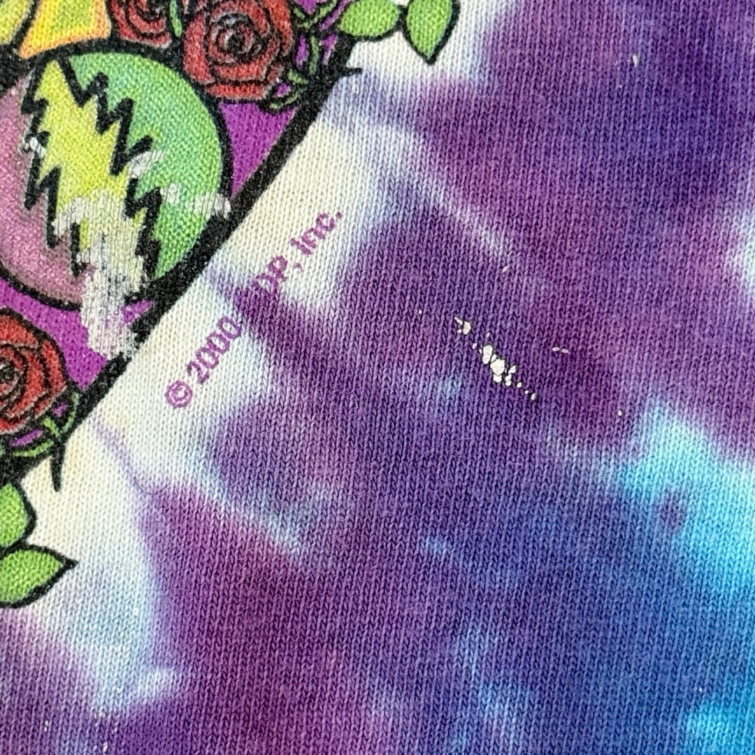 00s Greatful Dead T-Shirt Liquid Blue 2000 BORO tie-dye / Tシャツ グレイトフル・デッド タイダイ