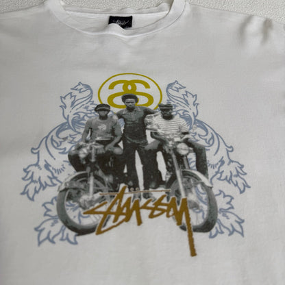 00s Stussy T-Shirt Made in Mexico Biker  / Tシャツ 紺タグ　バイカー